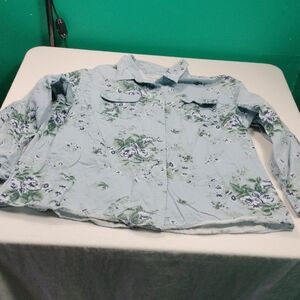 Basic Edition Plus Women's Floral Button-Up Shirt Size 22W